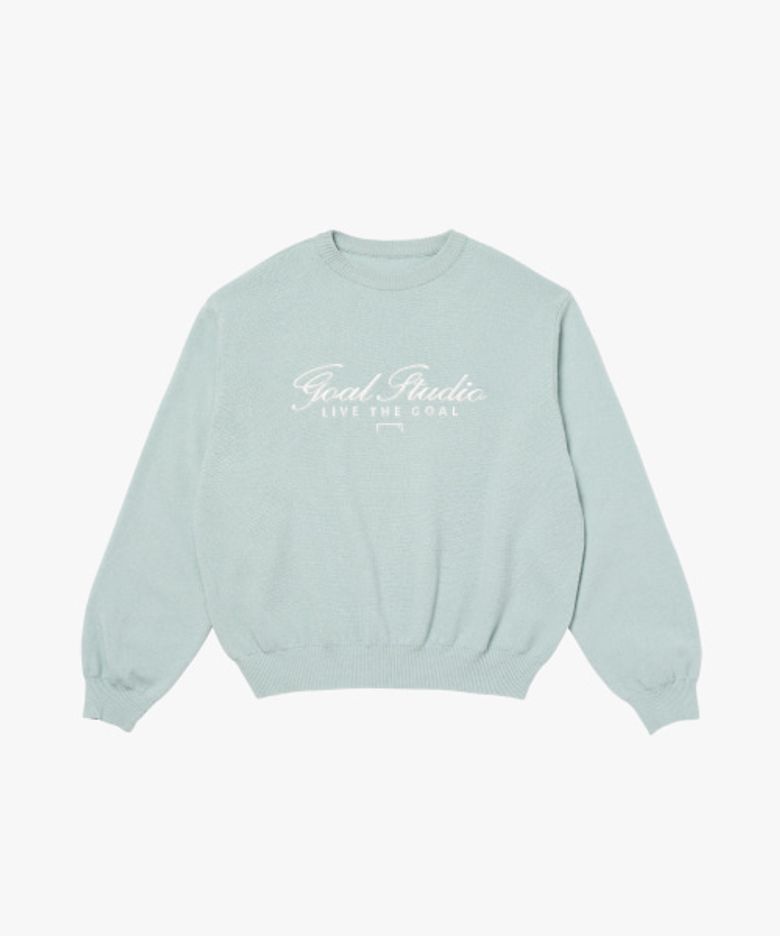 BASIC EMBROIDERY SWEATER-SKY BLUE