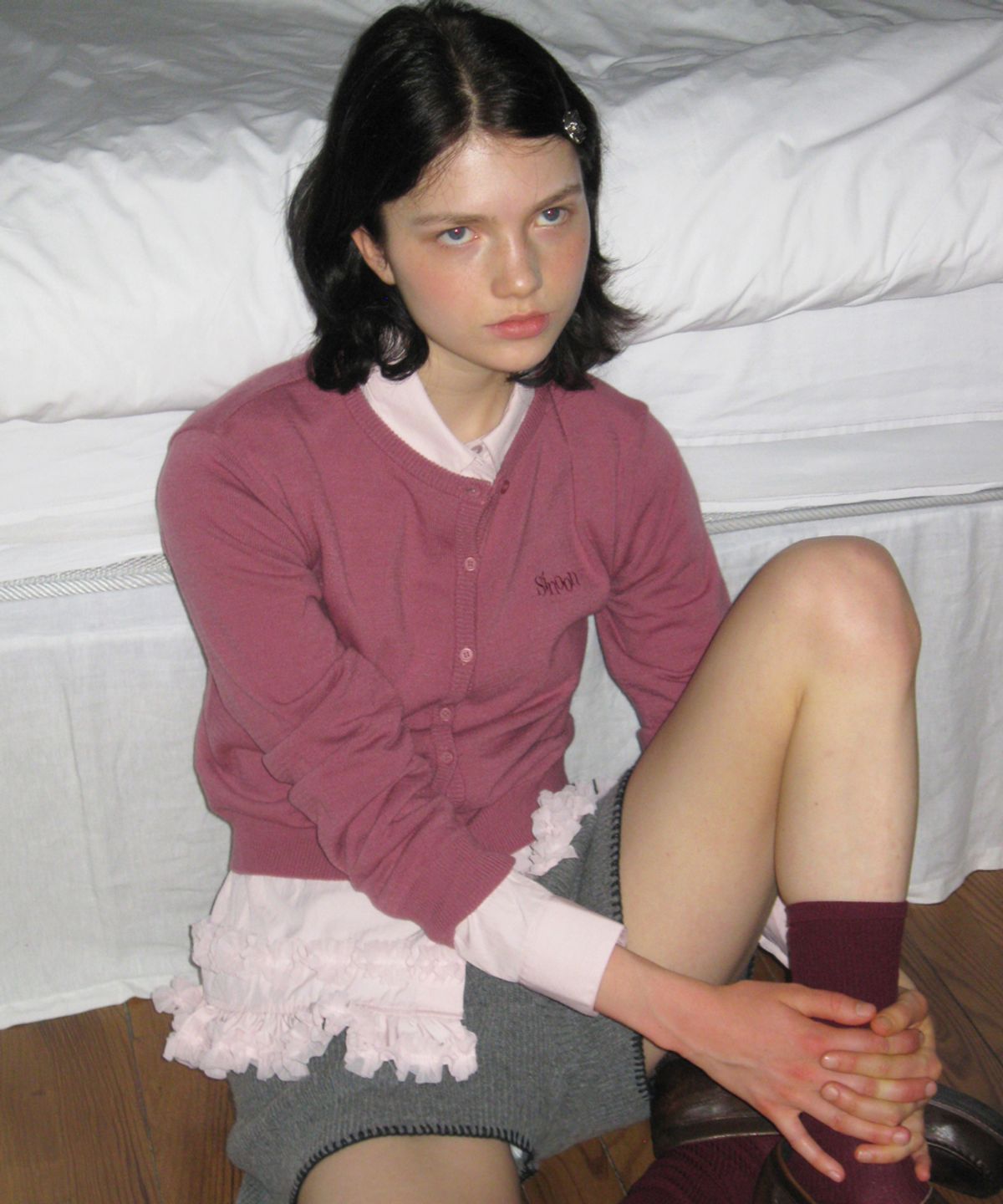 시눈(SINOON) Sinoon Logo Cardigan (Rose)