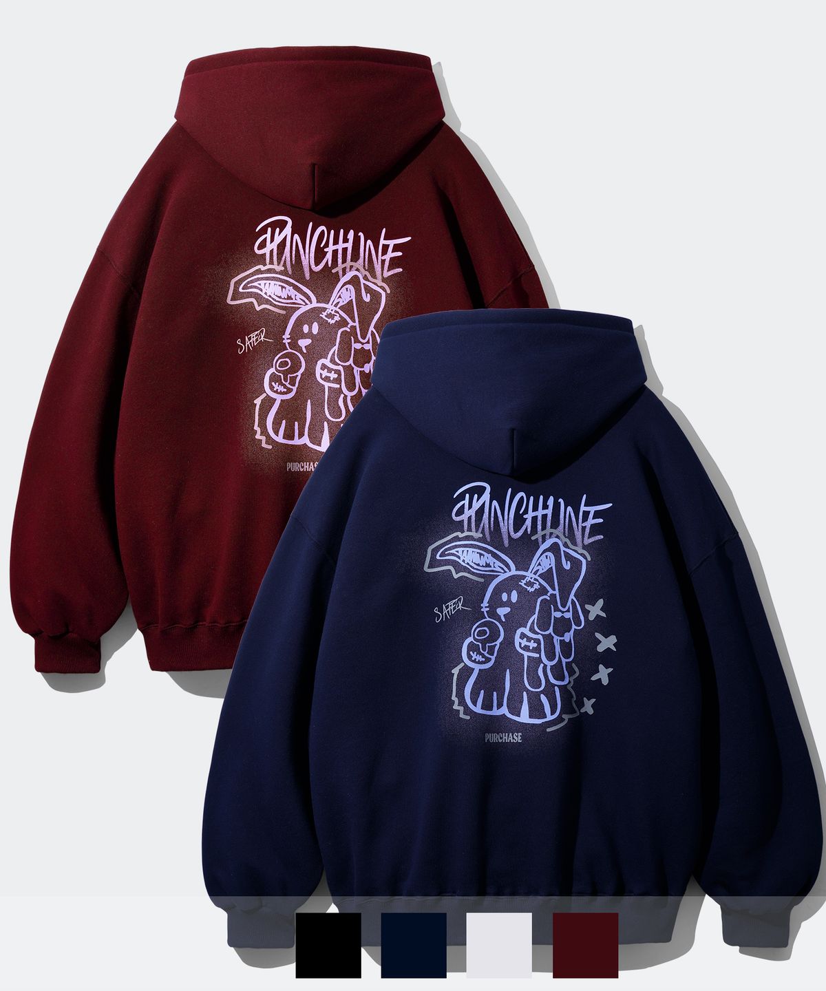 펀치라인(PUNCHLINE) [2PACK] 시큐어 후드 4종 ISHD6228
