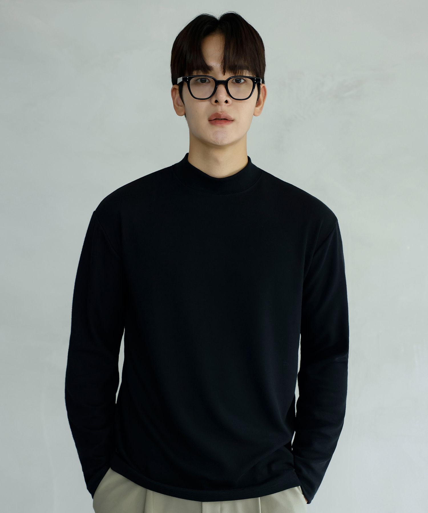 ゴルフィッカーズ　Mock Neck Wide Shirts Black　M ゴルフィッカーズ/Mock Neck Wide Shirts -Black-