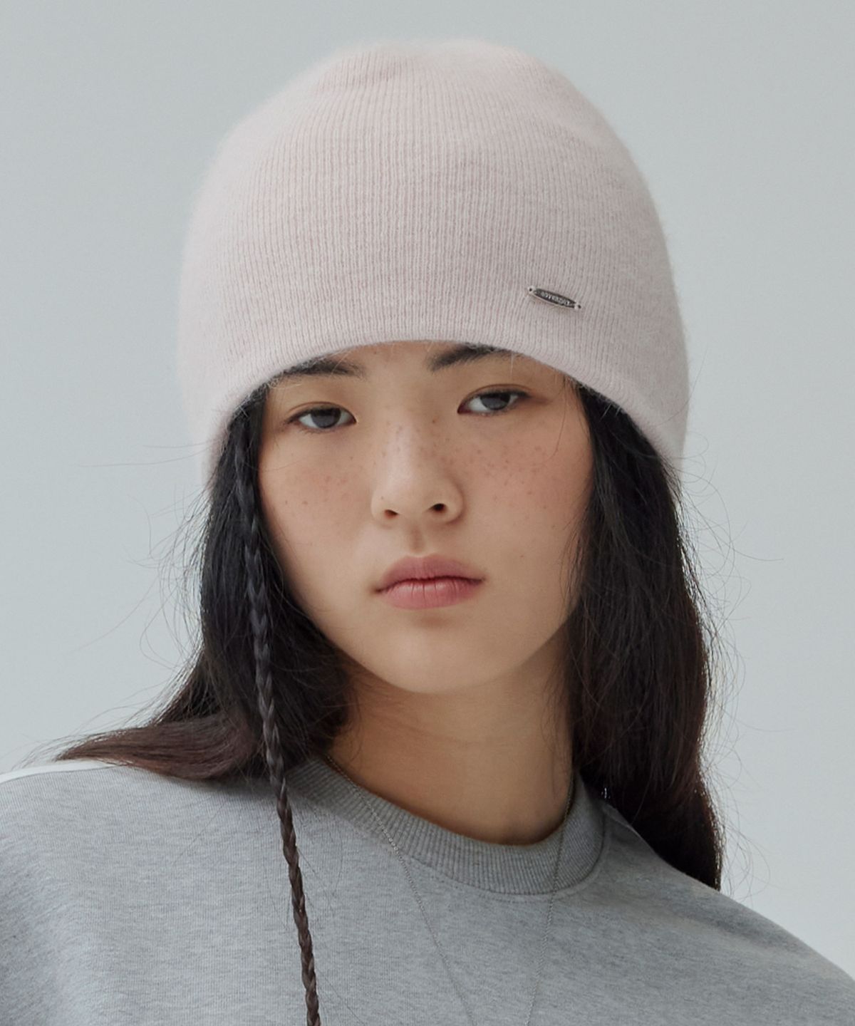 커버낫 우먼(COVERNAT WOMAN) 클로버하트 앙고라 언커프 비니 Pink