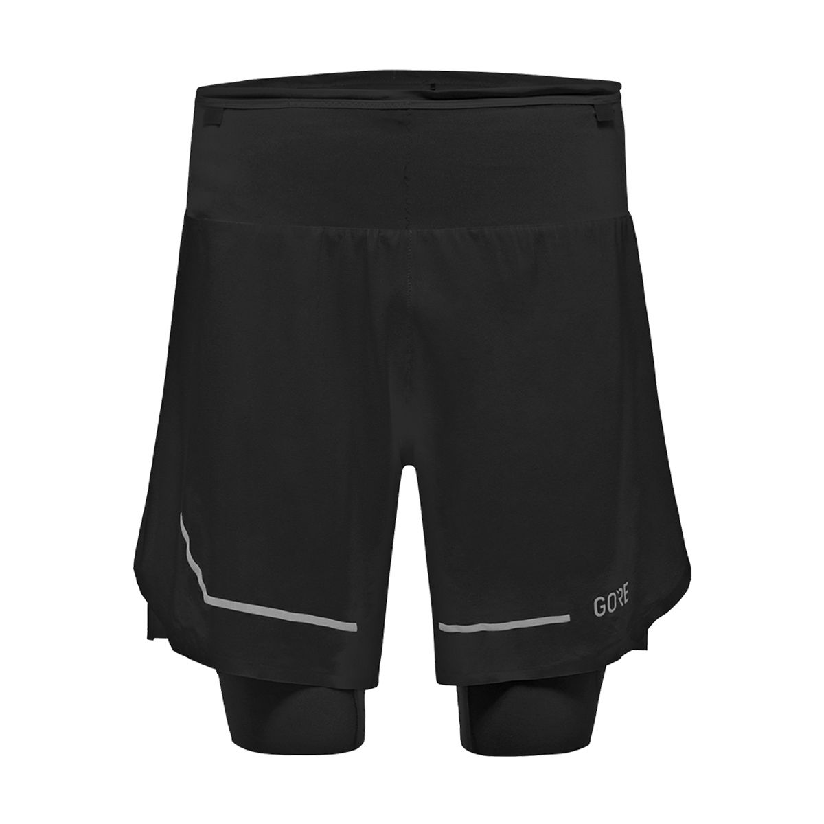 고어웨어(GOREWEAR) 얼티밋 투인원 트레일 러닝 쇼츠 - 블랙 (남성용) 5부