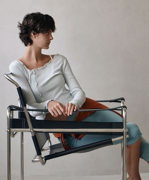 여성 요가복 DEVI-T0112-민트 필라테스 웨이븐 프릴 롱슬리브