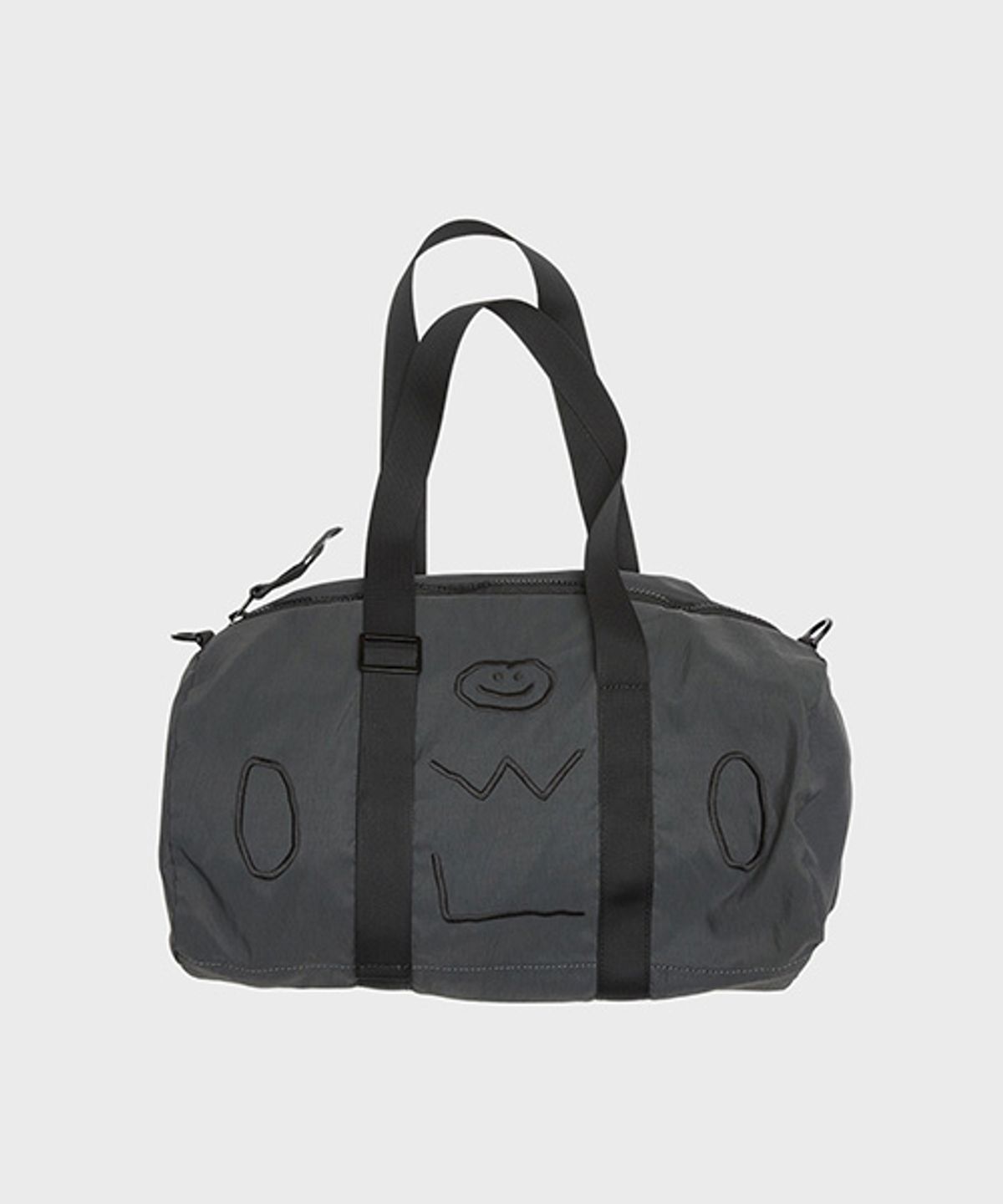 오울(OOOWL) NYLON DUFFLE BAG BIG WE LOVE CHARCOAL