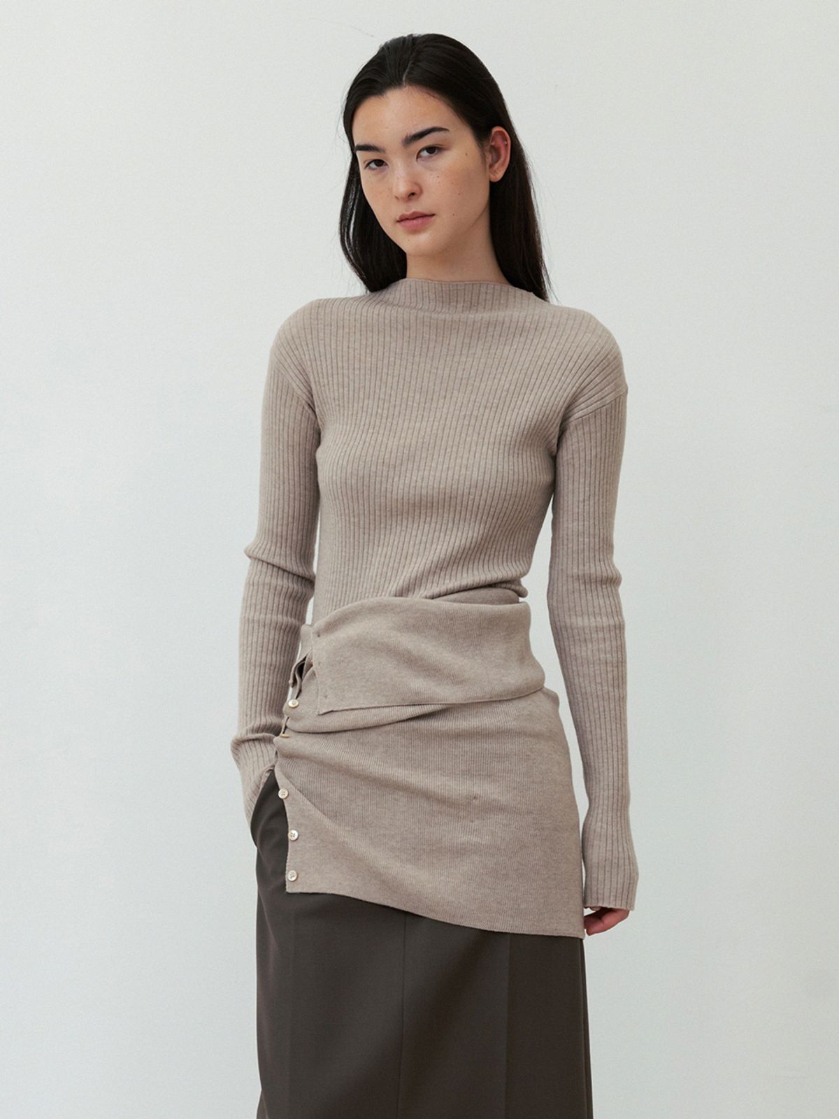 레이스(RRACE) Shoulder Tube Knit_Oatmeal