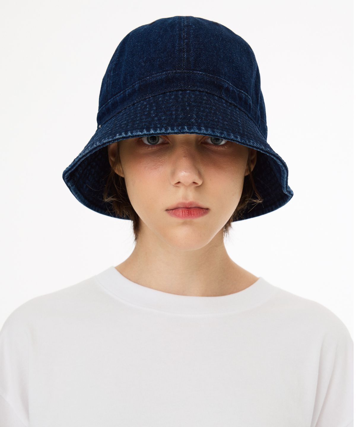 티엔피(TNP) T242AACUZZT62_WASHING BASIC LOGO BUCKET HAT - BLUE