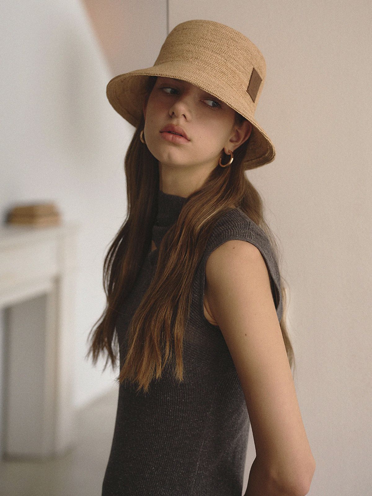 메르헨(MERCHEN) More raffia bucket hat