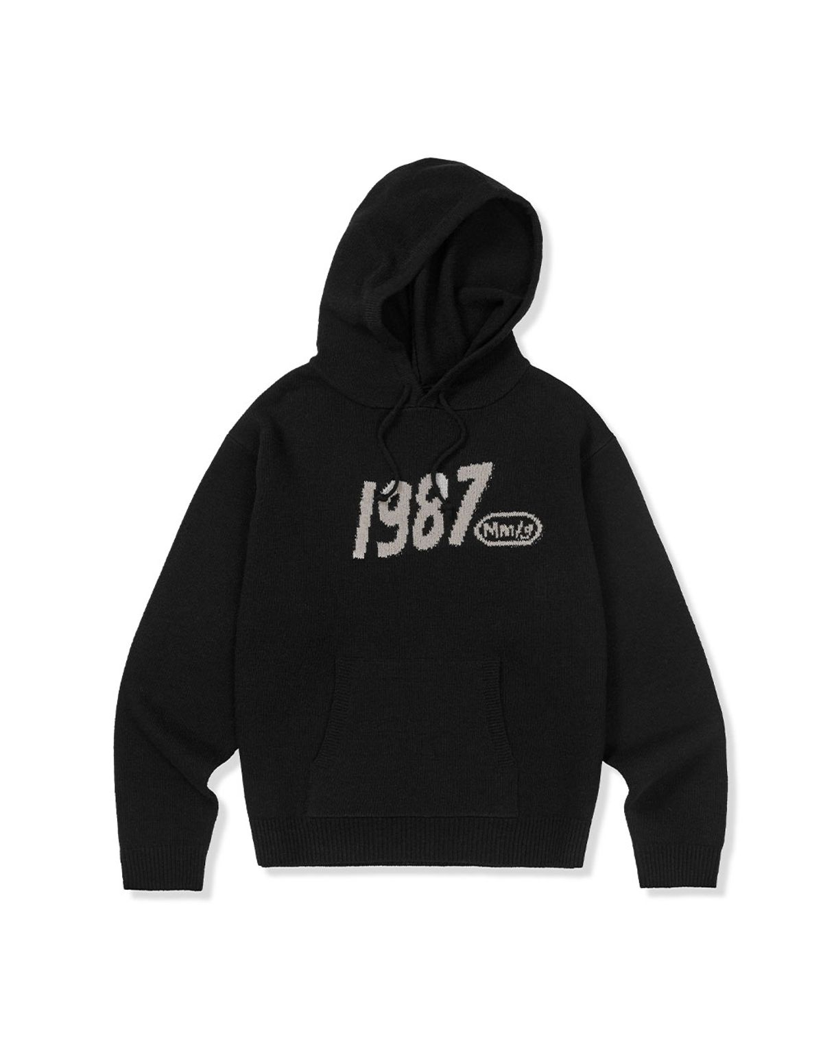 엠엠엘지(MMLG) [Mmlg] WAVY LOGO HOOD KNIT (BLACK)
