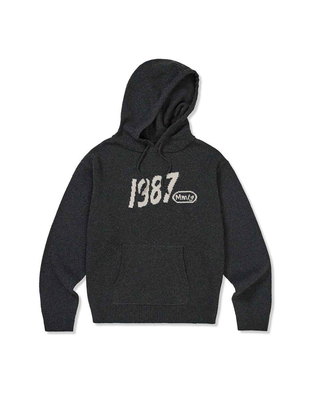 MUSINSA公式 | MMLG [Mmlg] WAVY LOGO HOOD KNIT (GREY)
