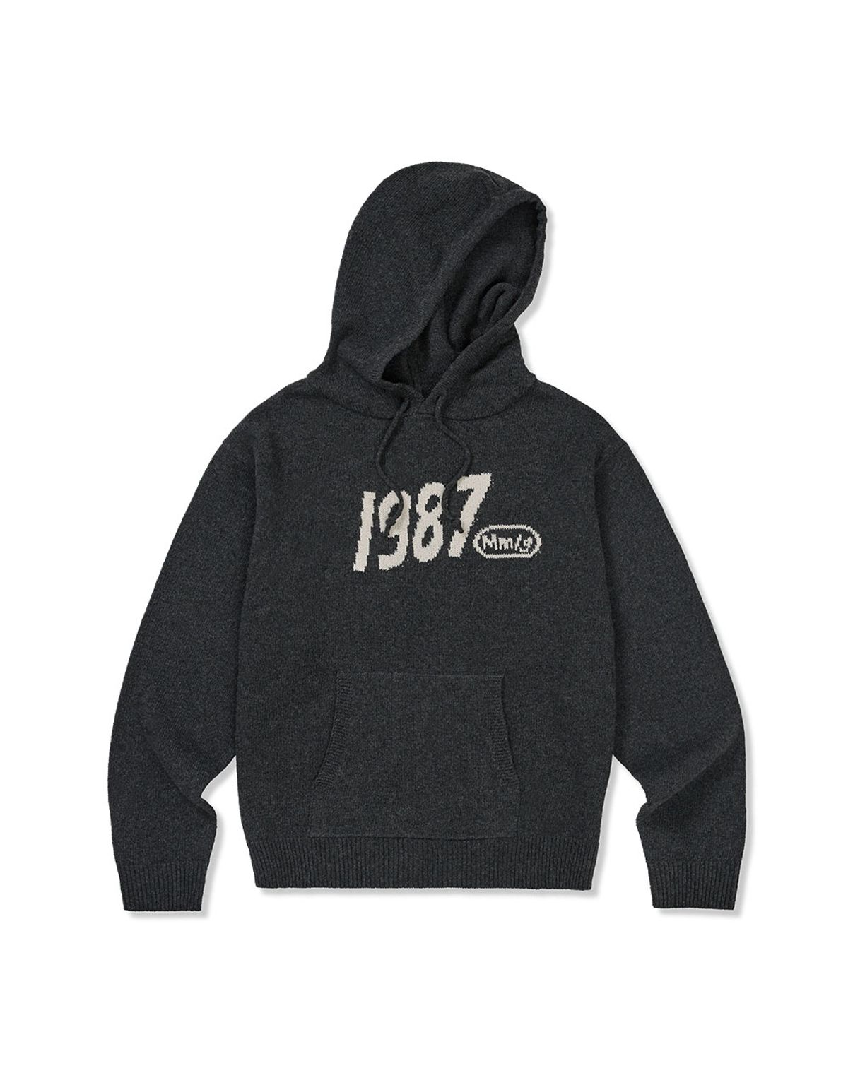 엠엠엘지(MMLG) [Mmlg] WAVY LOGO HOOD KNIT (GREY)