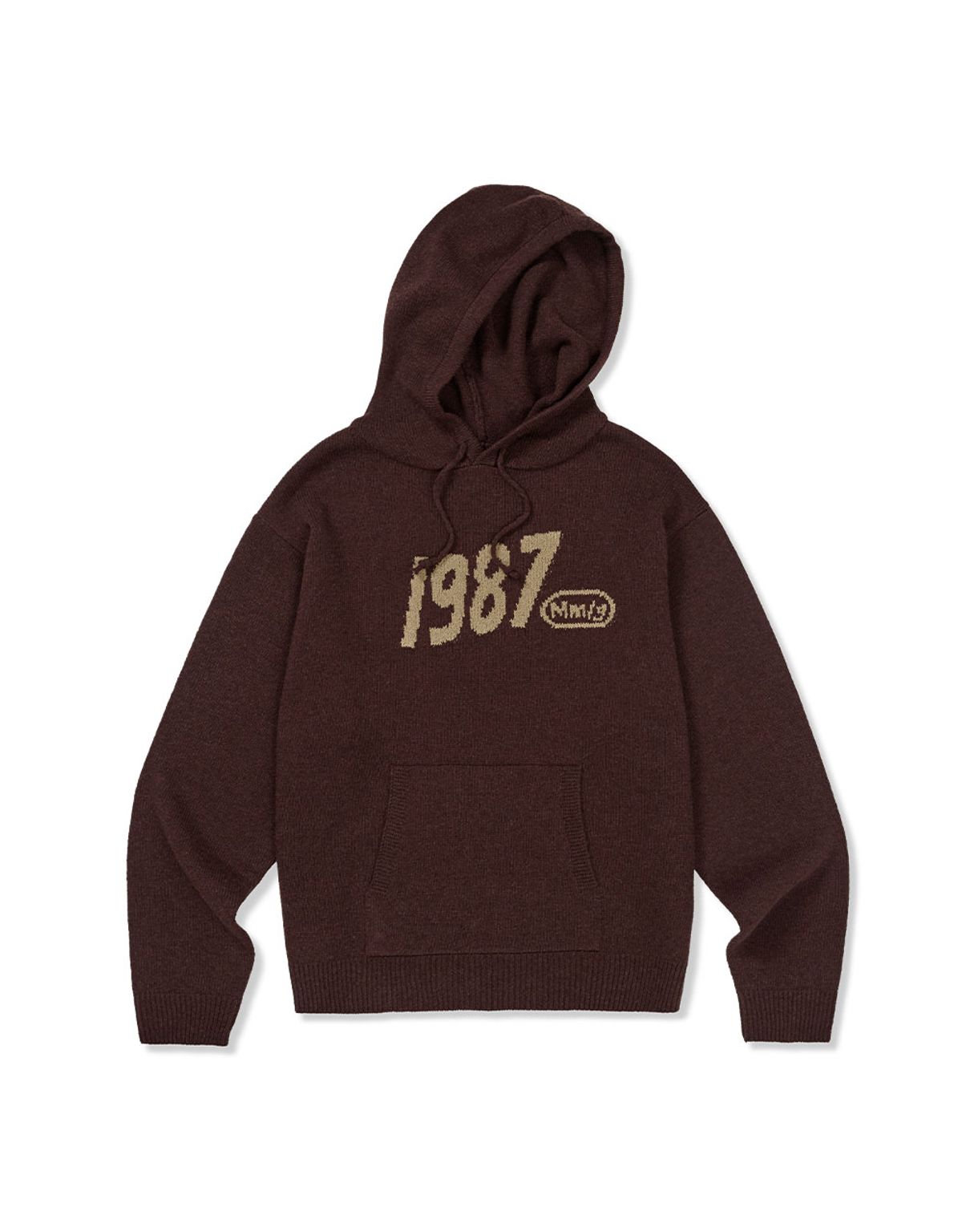 엠엠엘지(MMLG) [Mmlg] WAVY LOGO HOOD KNIT (BROWN)