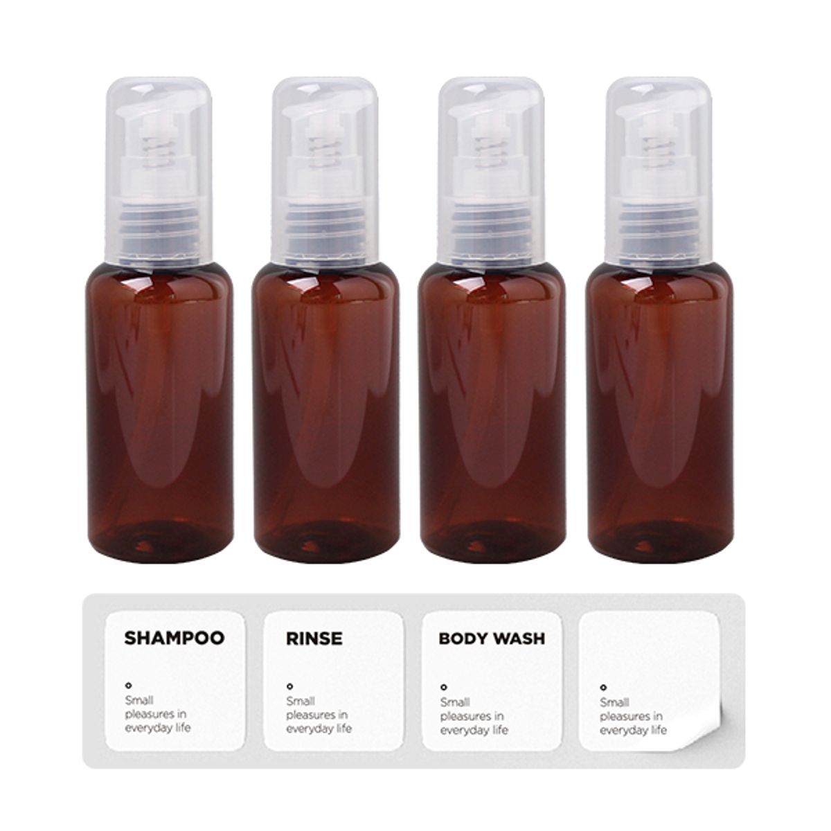 소낙소낙(SONAKSONAK) 깔끔보관 펌핑용기 60ml 브라운 4P