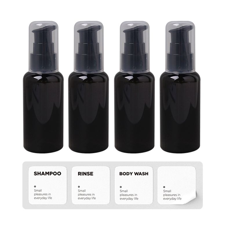 깔끔보관 펌핑용기 60ml 블랙 4P