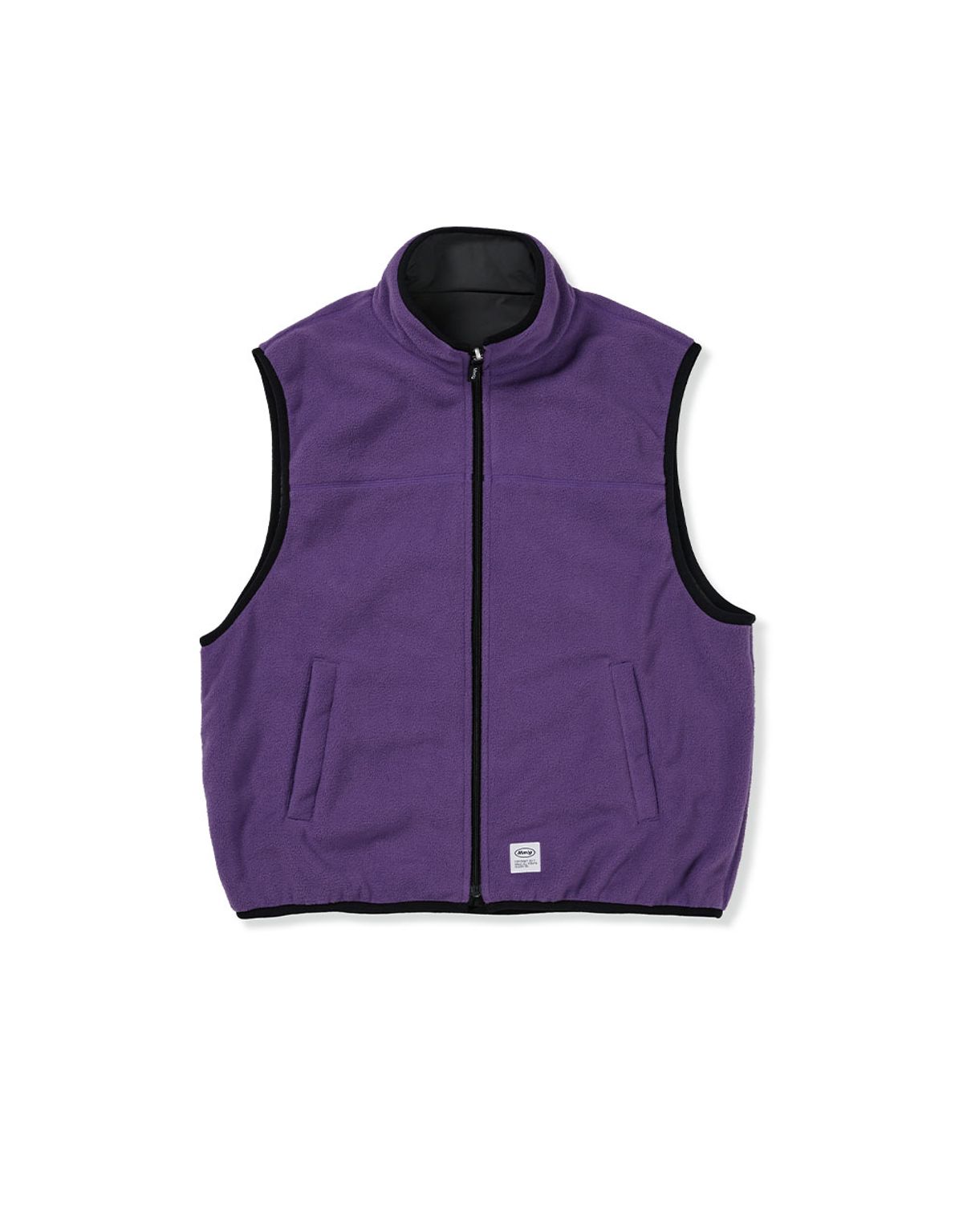 엠엠엘지(MMLG) [Mmlg] REVERSIBLE FLEECE VEST (PURPLE / CHARCOAL)