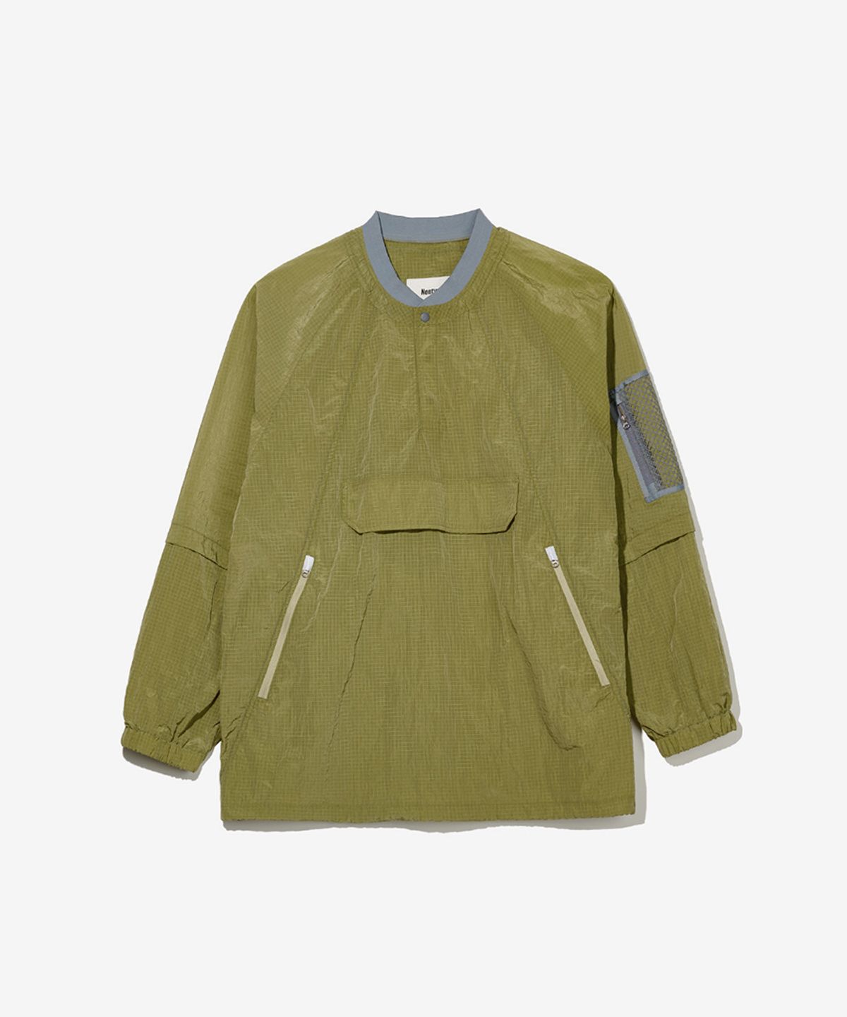 논타입(NONTYPE) MESH PANELED ANORAK (GREEN)