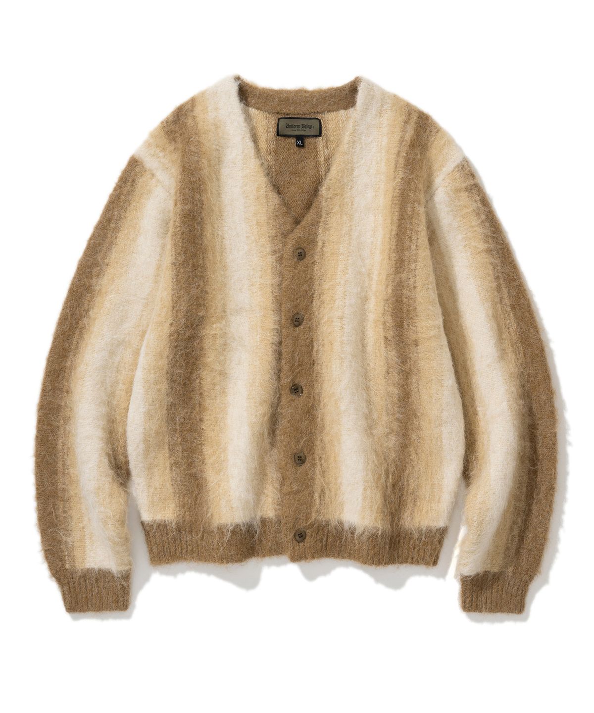 유니폼브릿지(UNIFORM BRIDGE) mohair stripe cardigan beige