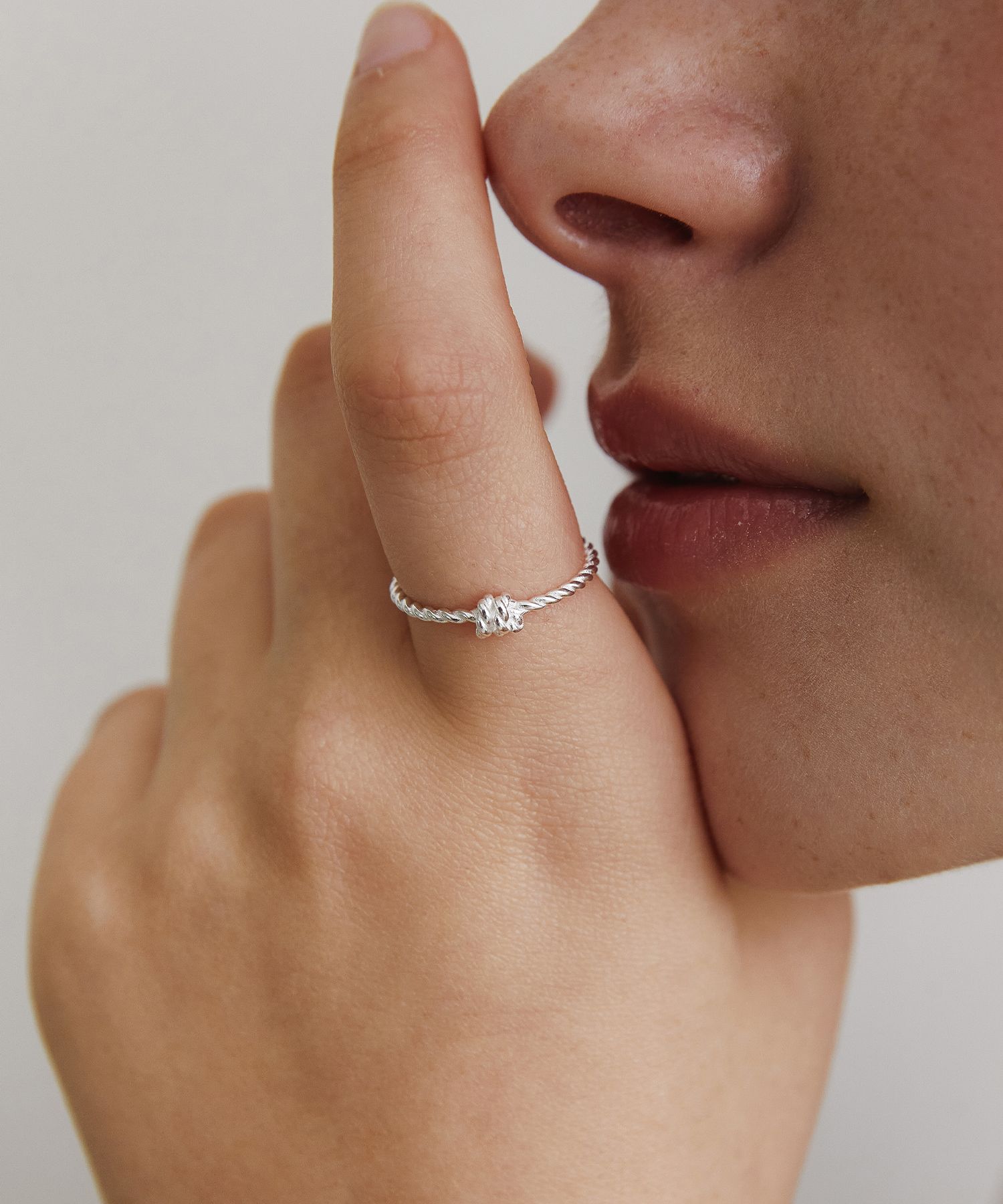 ☆TATIANA☆ Silver 925 Tie Up Rope Ring CR1851 MUSINSA | TATIANA (Silver 925) Tie Up Rope Ring CR1851