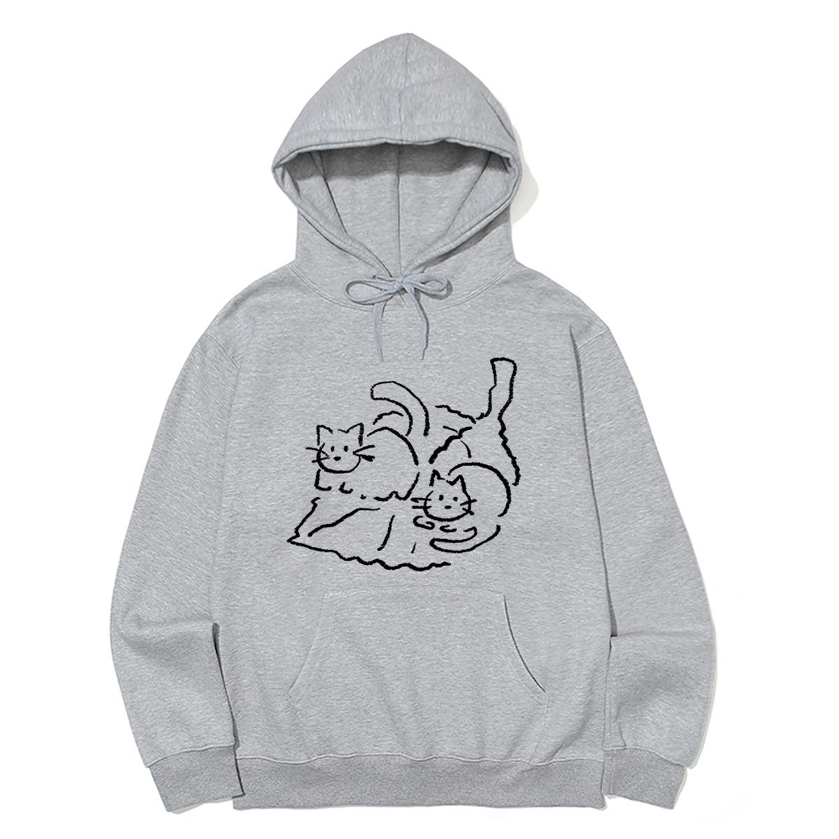 어썸어스(AWESOMEUS) TWO CATS ON THE LEAF HOODIE_3 COLOR