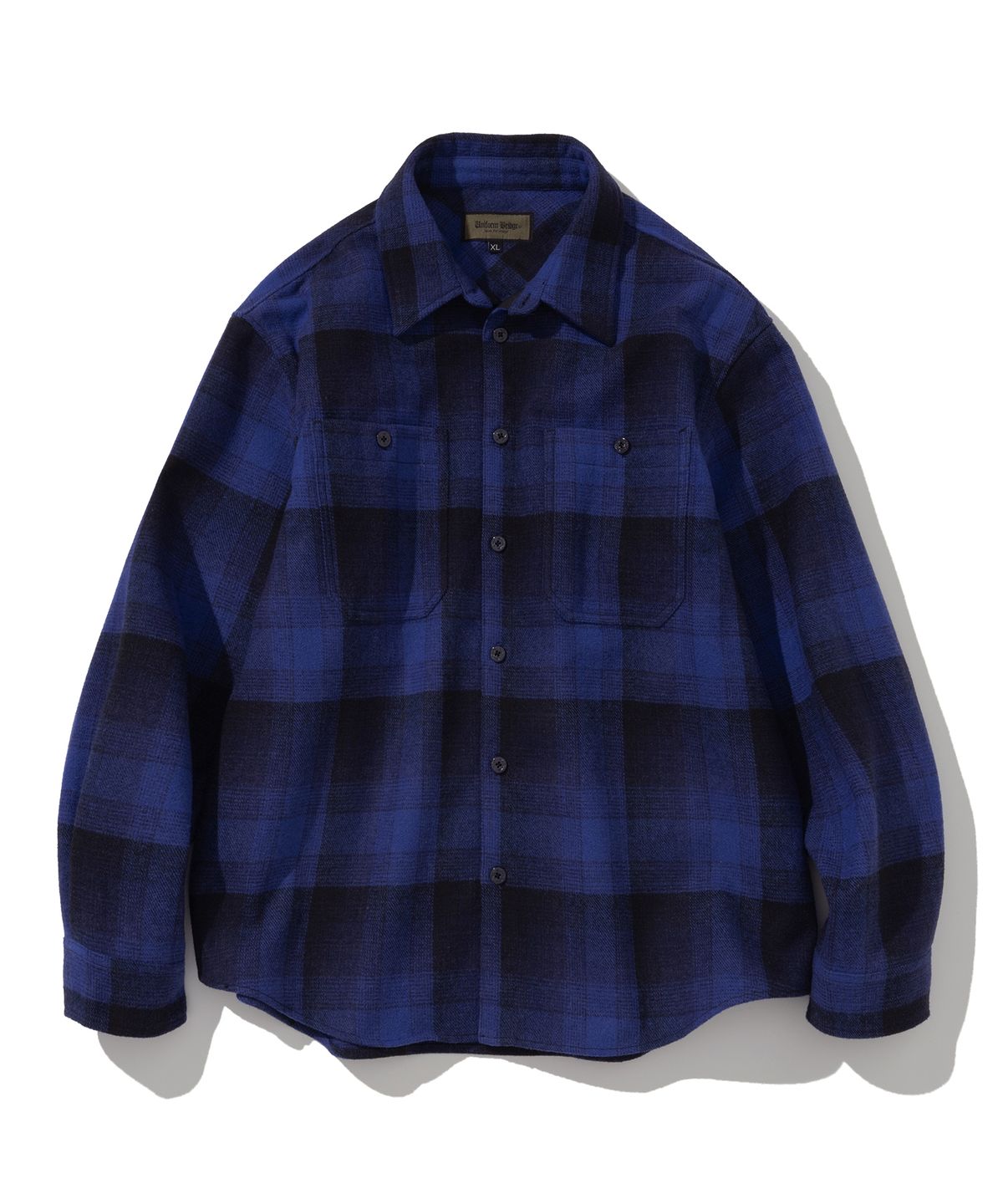 유니폼브릿지(UNIFORM BRIDGE) heavy wool check shirt blue