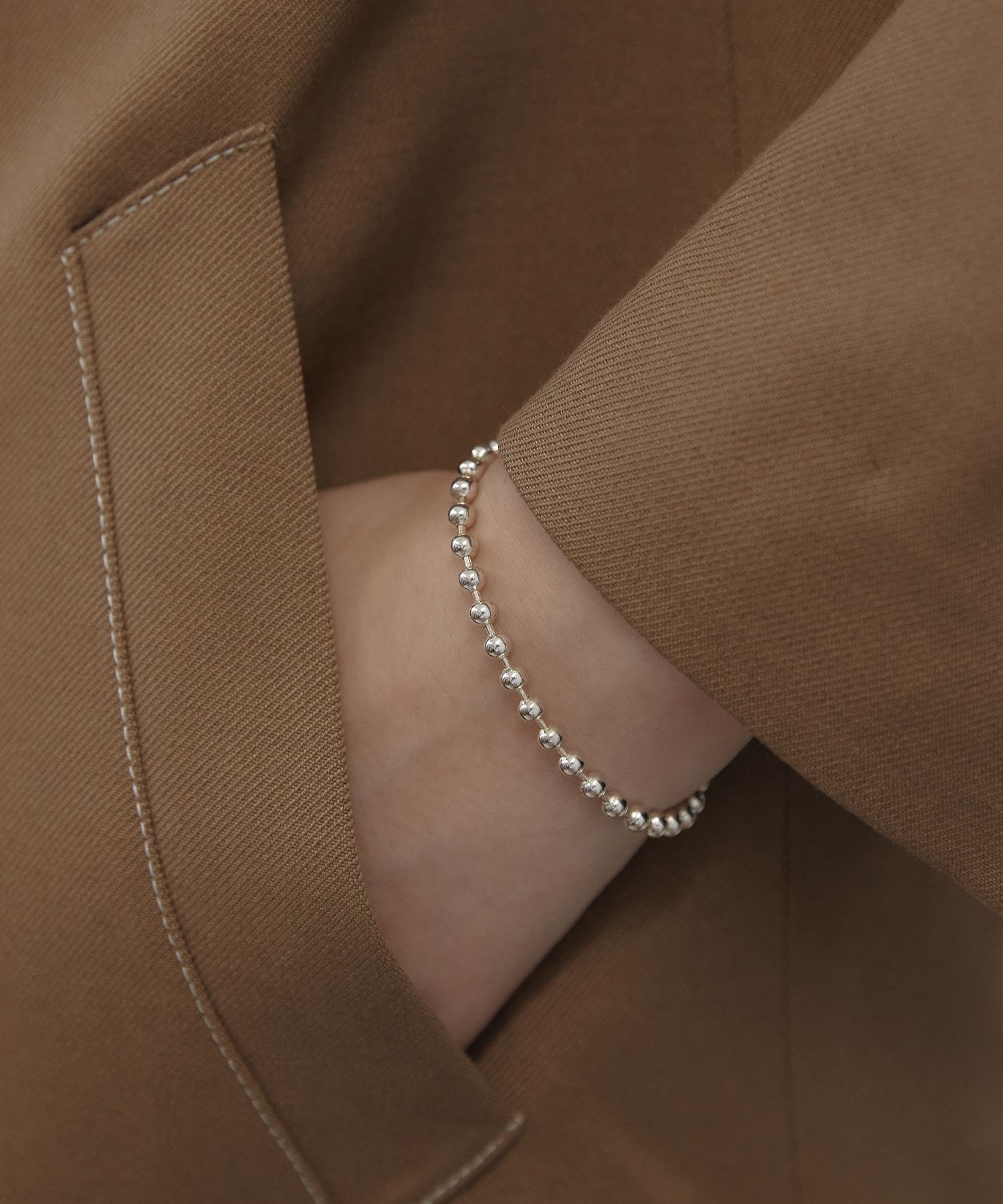 ●TATIANA● Silver 925 knot decoration ball chain bracelet B MUSINSA | TATIANA (Silver 925) Tag Ball Chain Bracelet BR2192