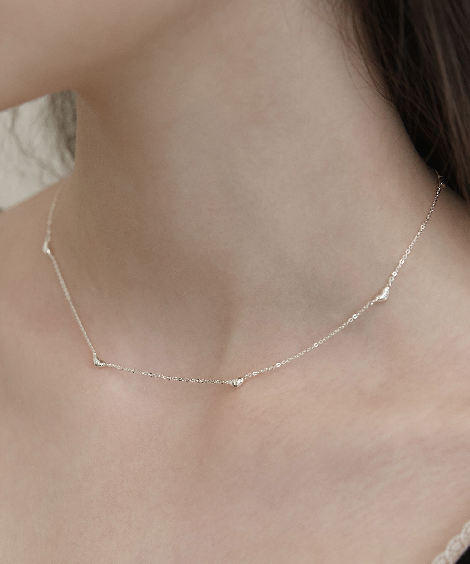 ★TATIANA★ Silver 925 half and half heart chain necklace NZ 4137Qov4xYL.jpg_BO30,255,255,