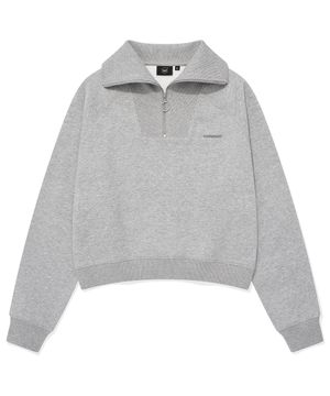 우먼 하프 집업 맨투맨 Melange Gray