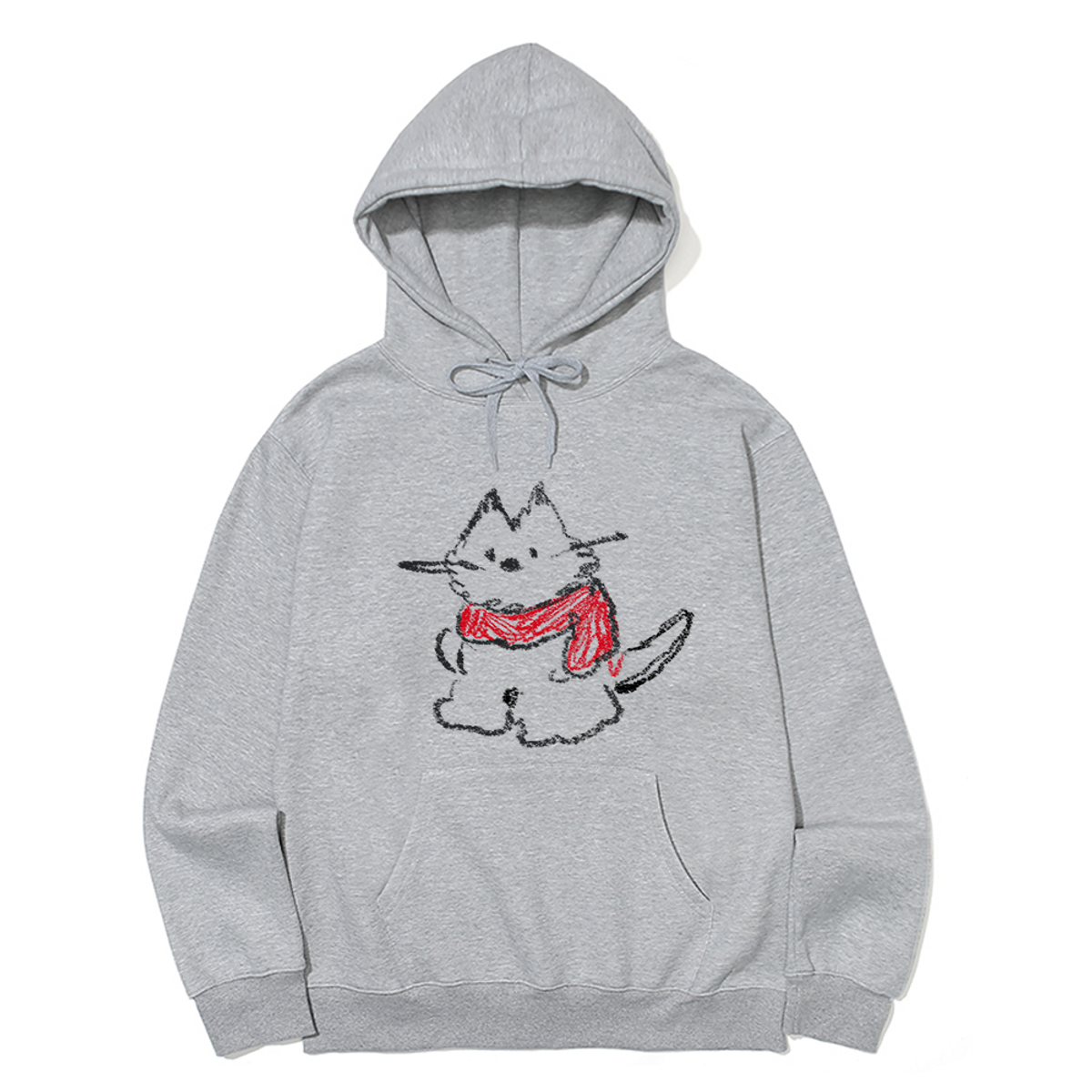 어썸어스(AWESOMEUS) CAT WITH RED SCARF  HOODIE_3 COLOR