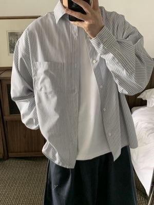 빈티지 스트라이프 셔츠 (블랙)