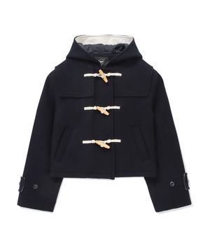 우먼 후드 숏 더플 코트 Navy