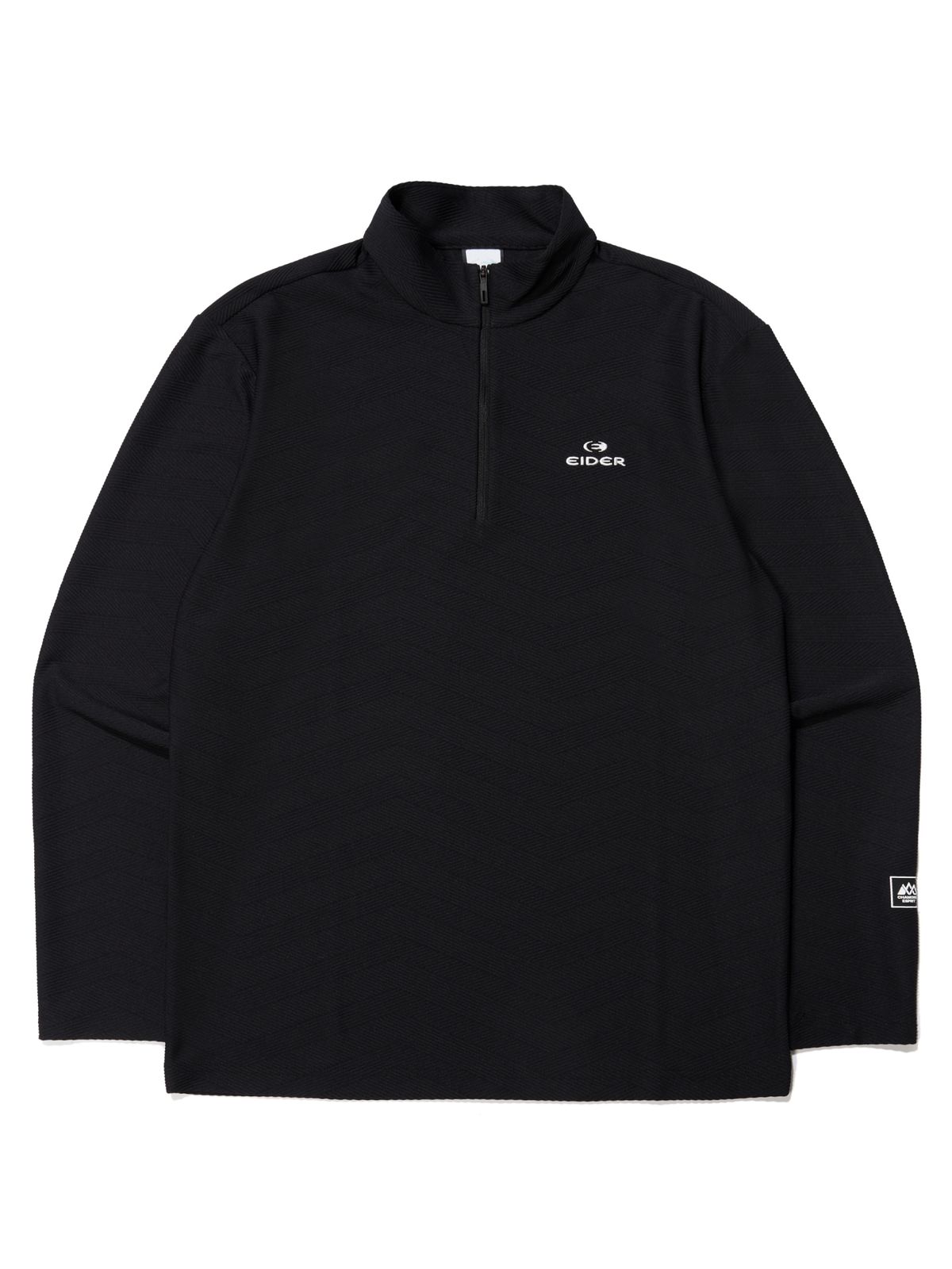아이더(EIDER) JACQUARD Y (자카드 Y) 남성 긴팔 짚업 티셔츠_Black DMU24204Z1