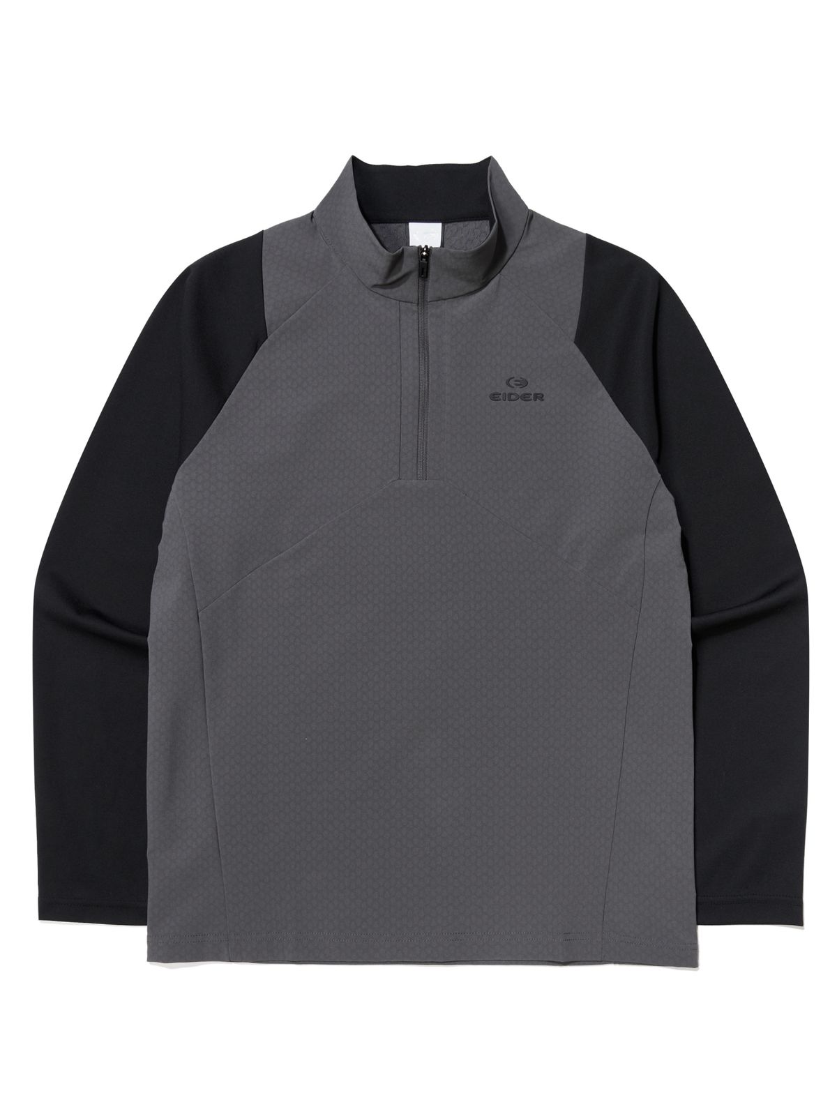 아이더(EIDER) STORM (스톰) 남성 배색 긴팔 짚업 티셔츠_Dark Grey DMU24206C6