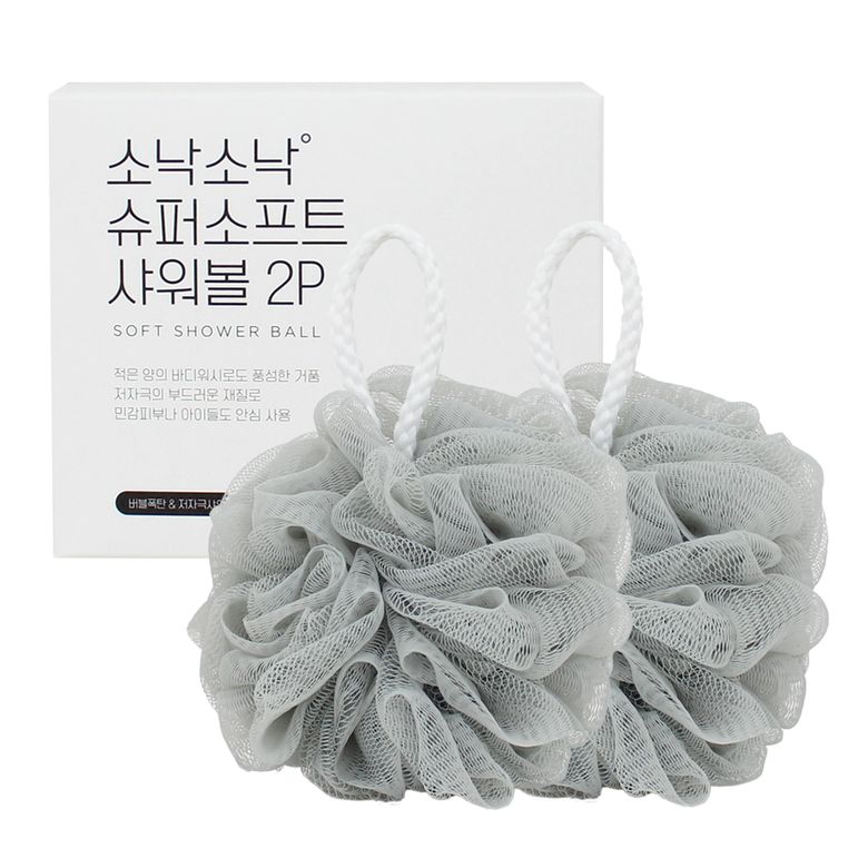 슈퍼소프트 샤워볼 그레이 2P
