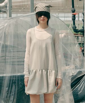 NYLON VOLUME MINI DRESS(GR)