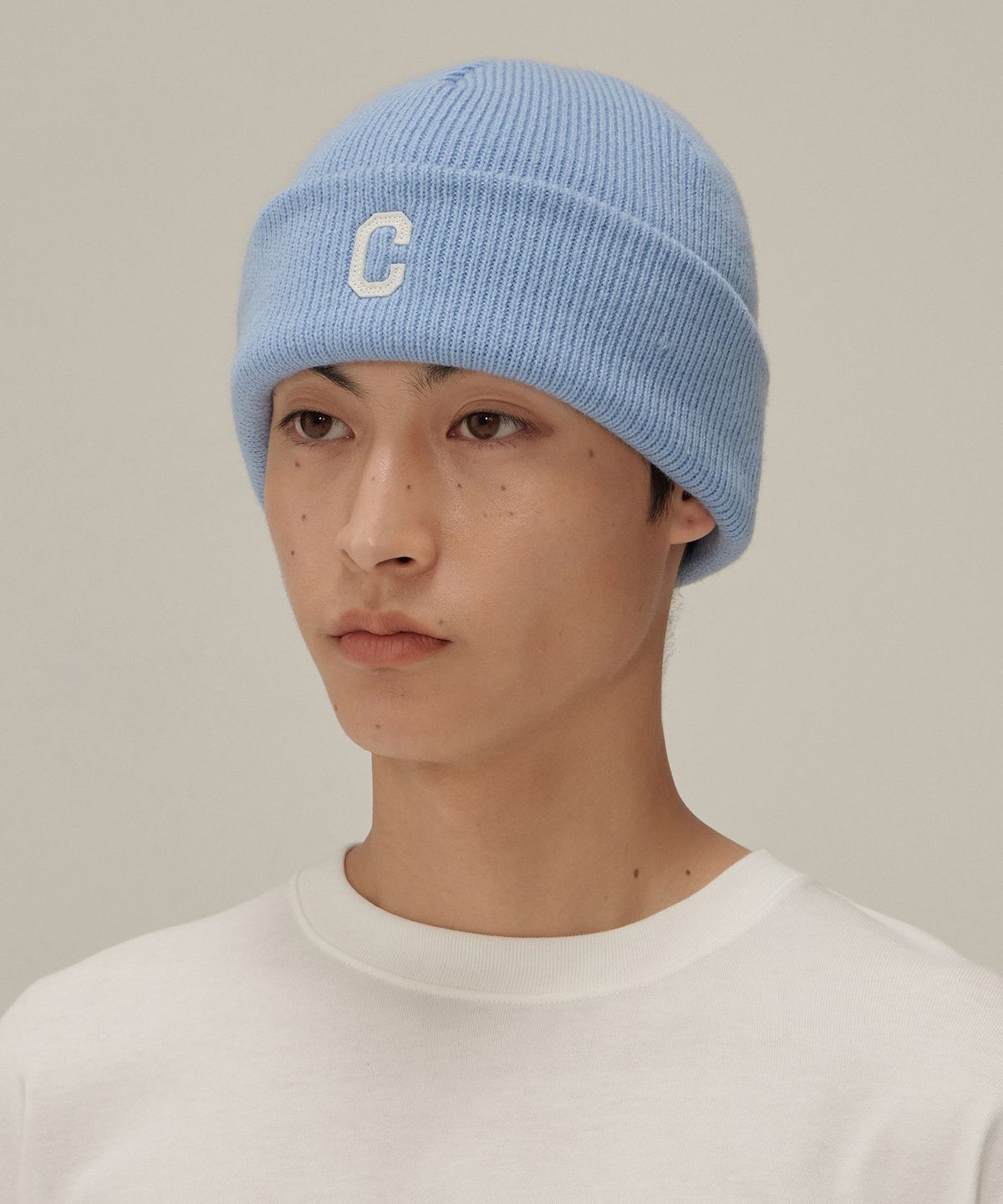 커버낫(COVERNAT) C 로고 베이직 아크릴 비니 스카이블루