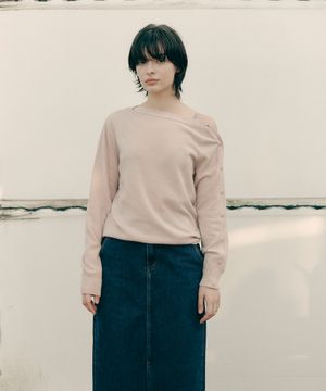 CASHMERE BUTTON KNIT(PK)