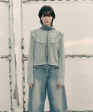 LACE FRILL CARDIGAN(MT)