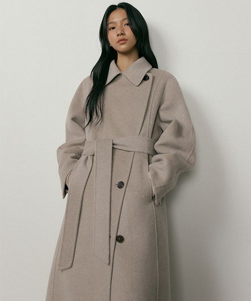 ★LINGSEOUL★ handmade cashmere belted coatash brown MUSINSA | LINGSEOUL handmade cashmere belted coat-ash brown