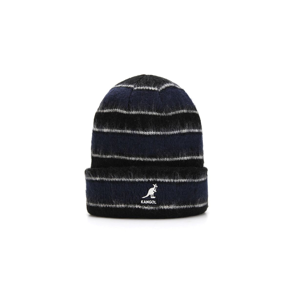 캉골(KANGOL) 퍼지 스트라이프 비니 4566 블랙