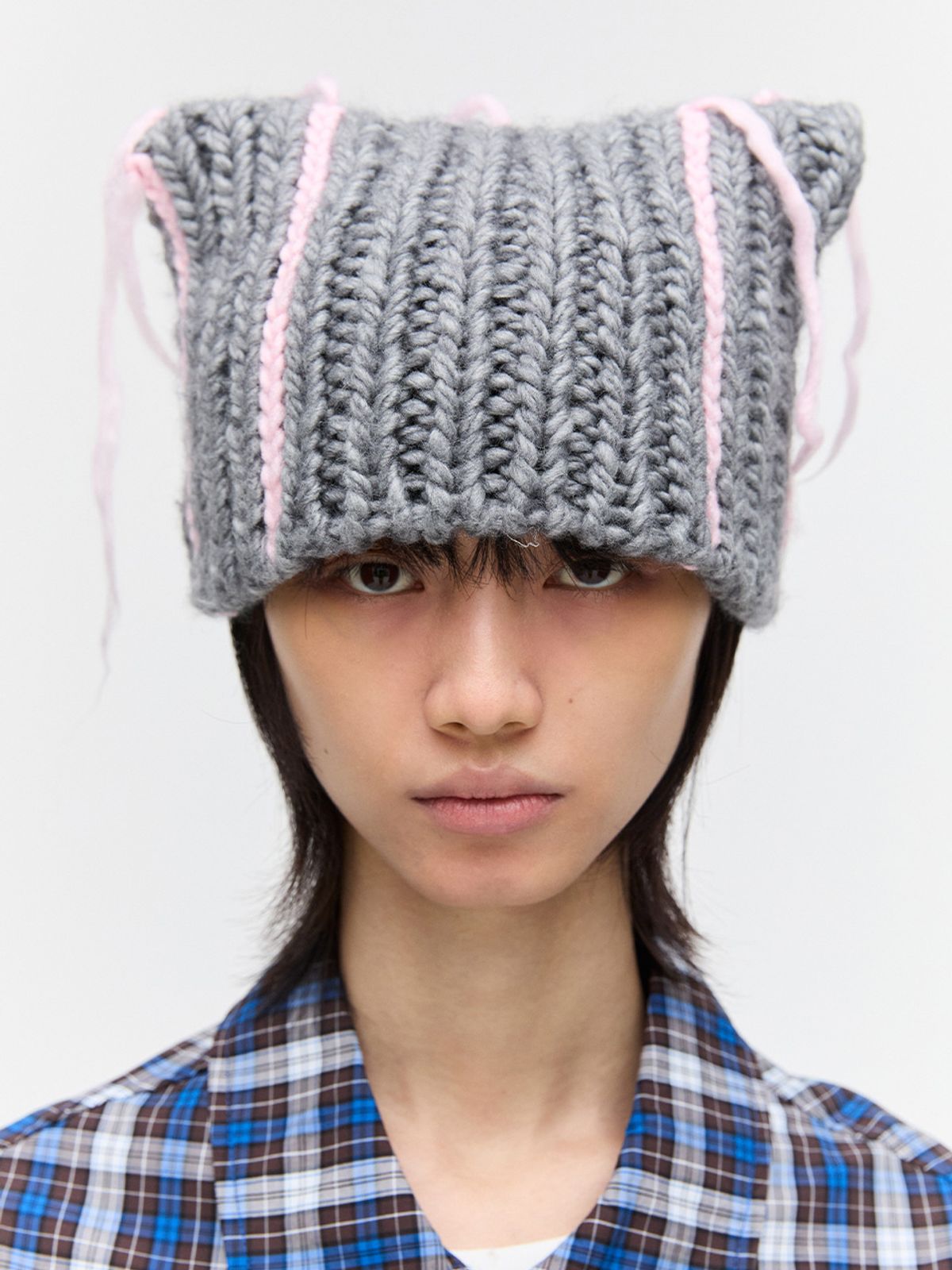플리즈프로젝트(PLZPROJECT) 24 PUSSYCAT KNIT HAT, GRAY