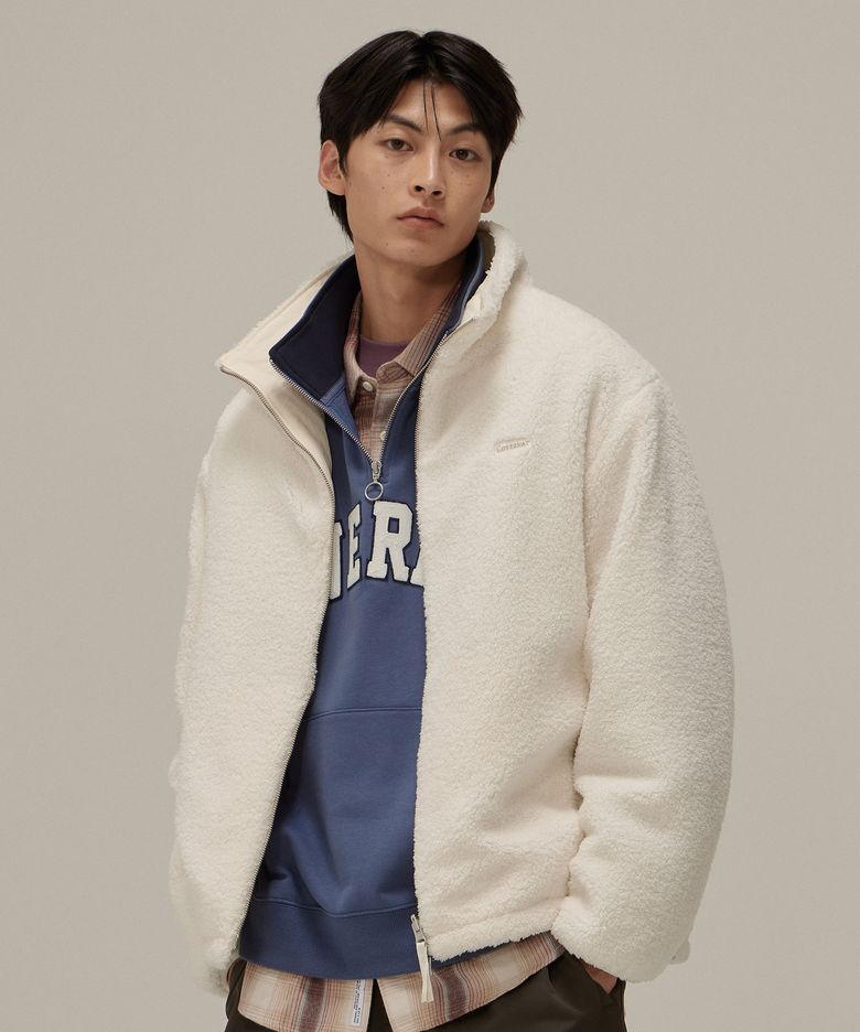 스탠카라 리버시블 쉐르파 자켓 아이보리