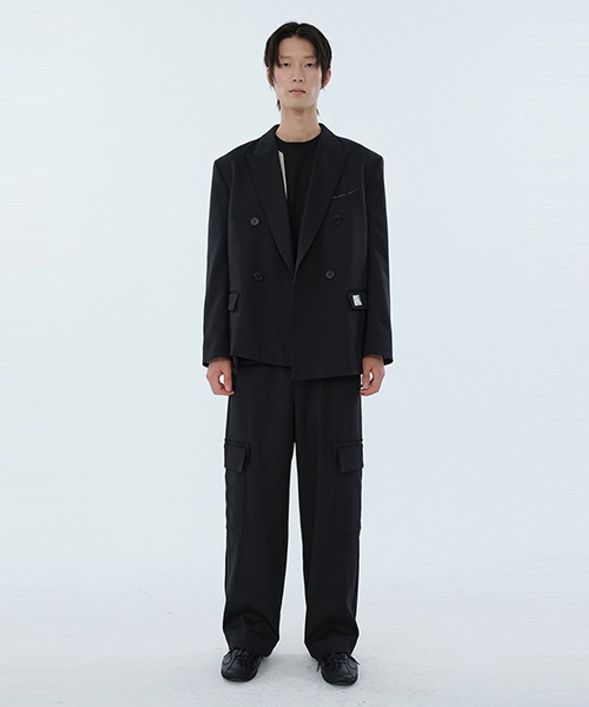 래코드(RECODE) Raw Edged Oversized Jacket_RKJAA24607BKX