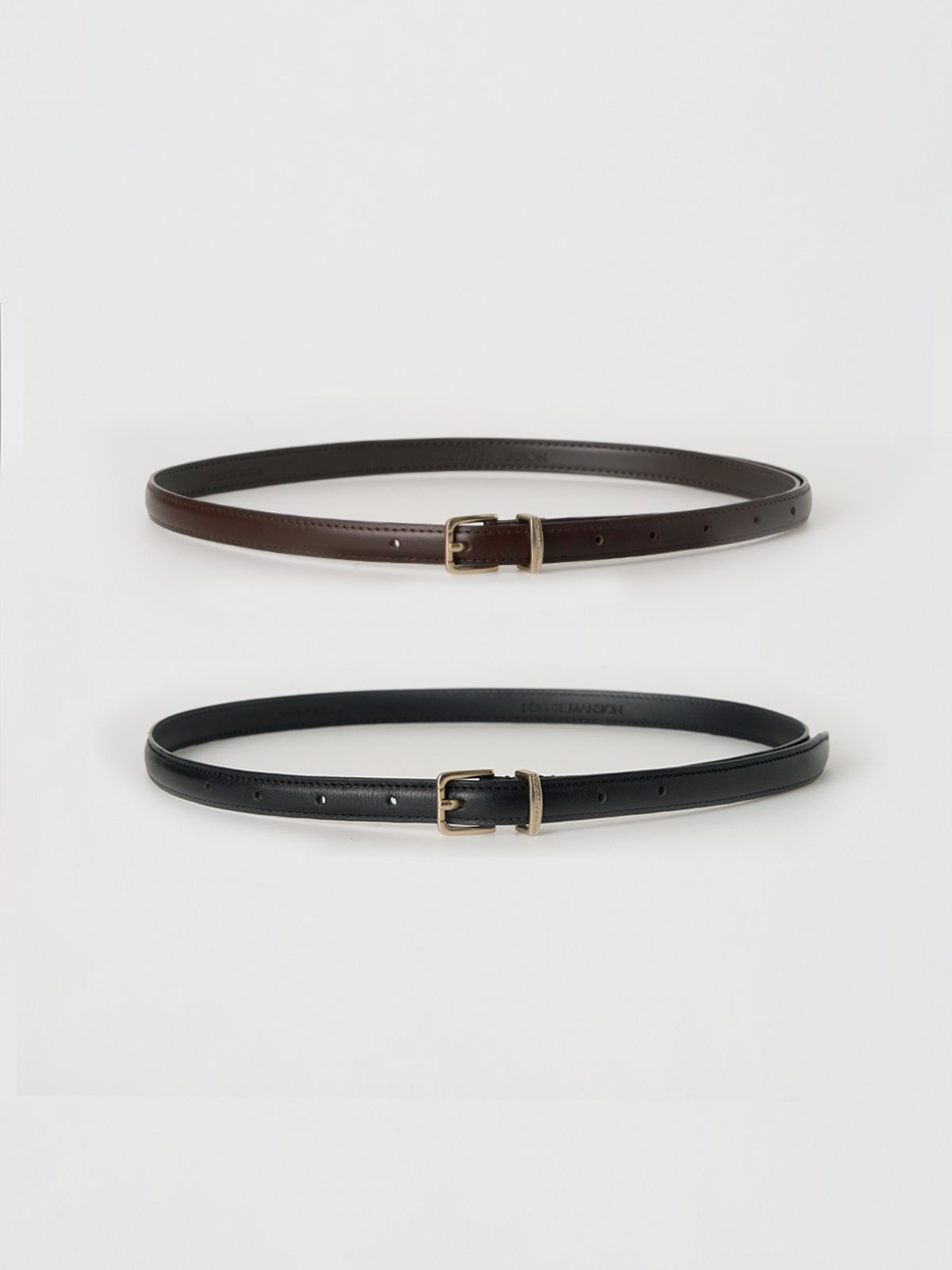 비뮤즈맨션(BEMUSE MANSION) Bemuse leather thin belt - 2colors
