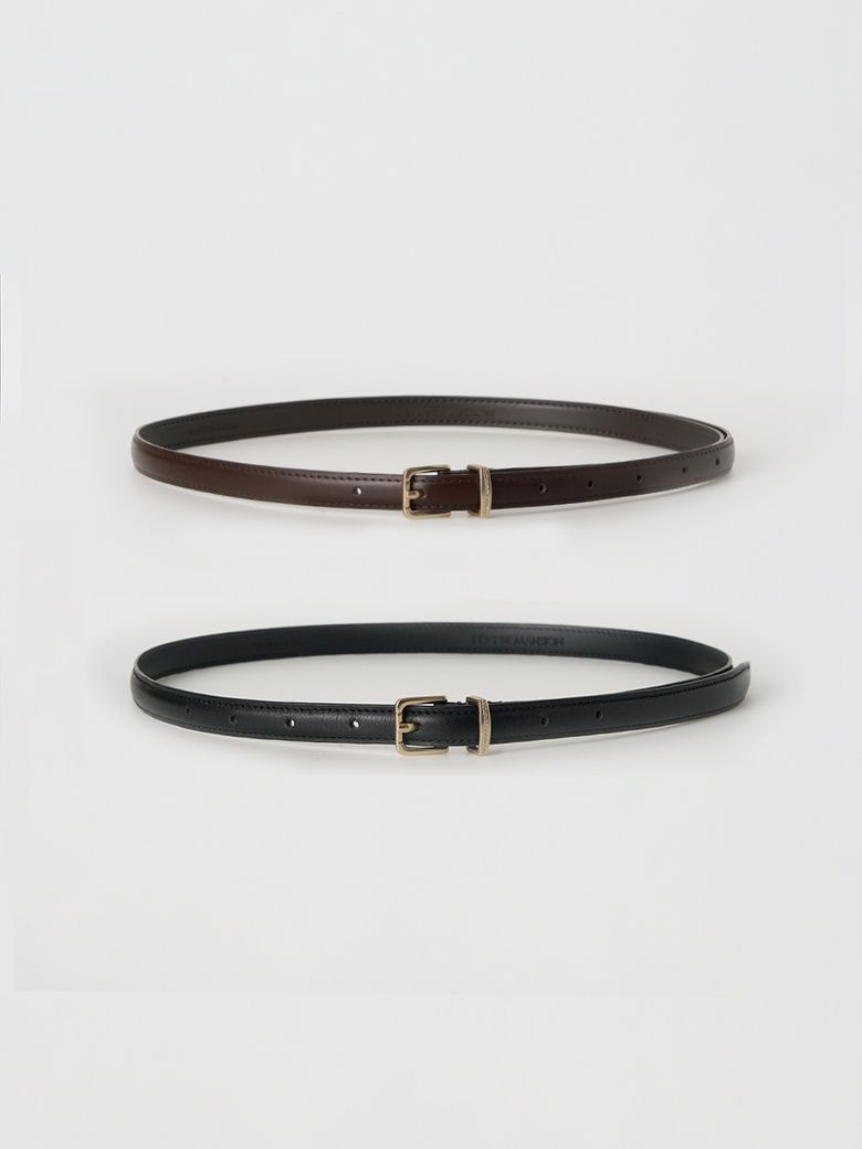 Bemuse leather thin belt - 2colors