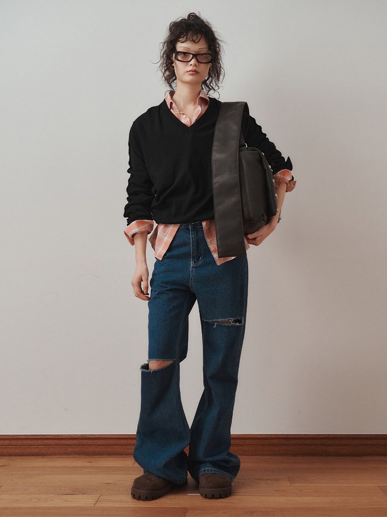RELAXED BOOT CUT DENIM, BLUE