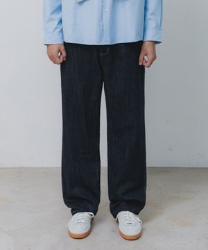 원턱 데님 팬츠 BK8935_인디고