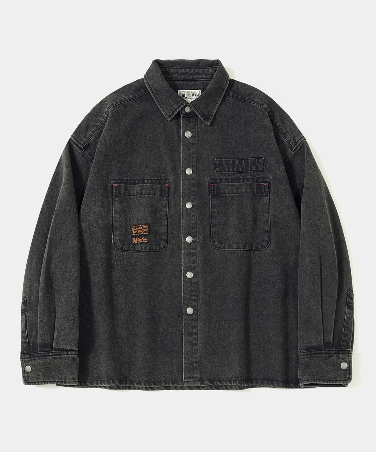 컬럼비아 유니버시티(COLUMBIA UNIVERSITY) SL-LABEL OVER-FIT DENIM SHIRTS 그레이데님