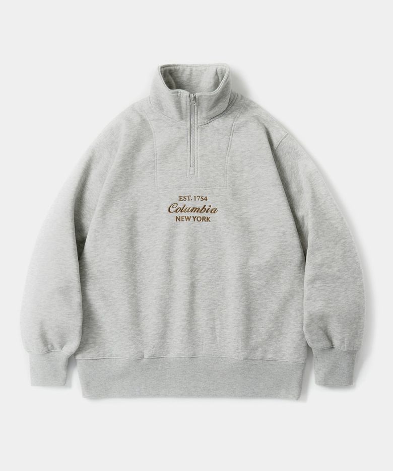 CU BIG SCRIPT TERRY H/ZIP SWEATSHIRTS M그레이