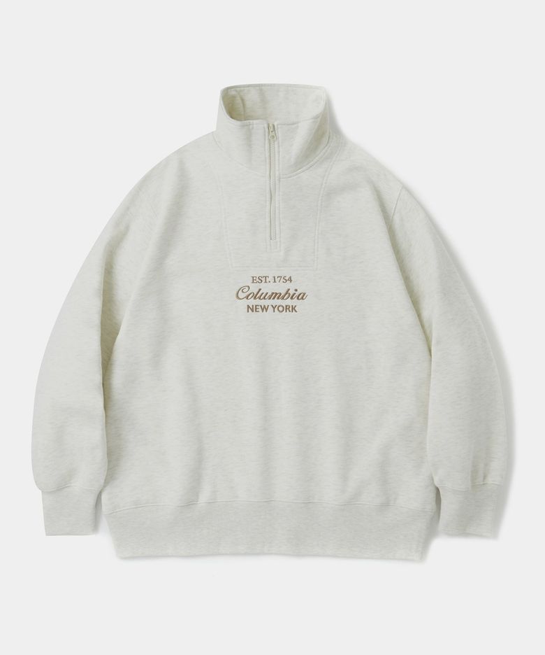 CU BIG SCRIPT TERRY H/ZIP SWEATSHIRTS 오트밀