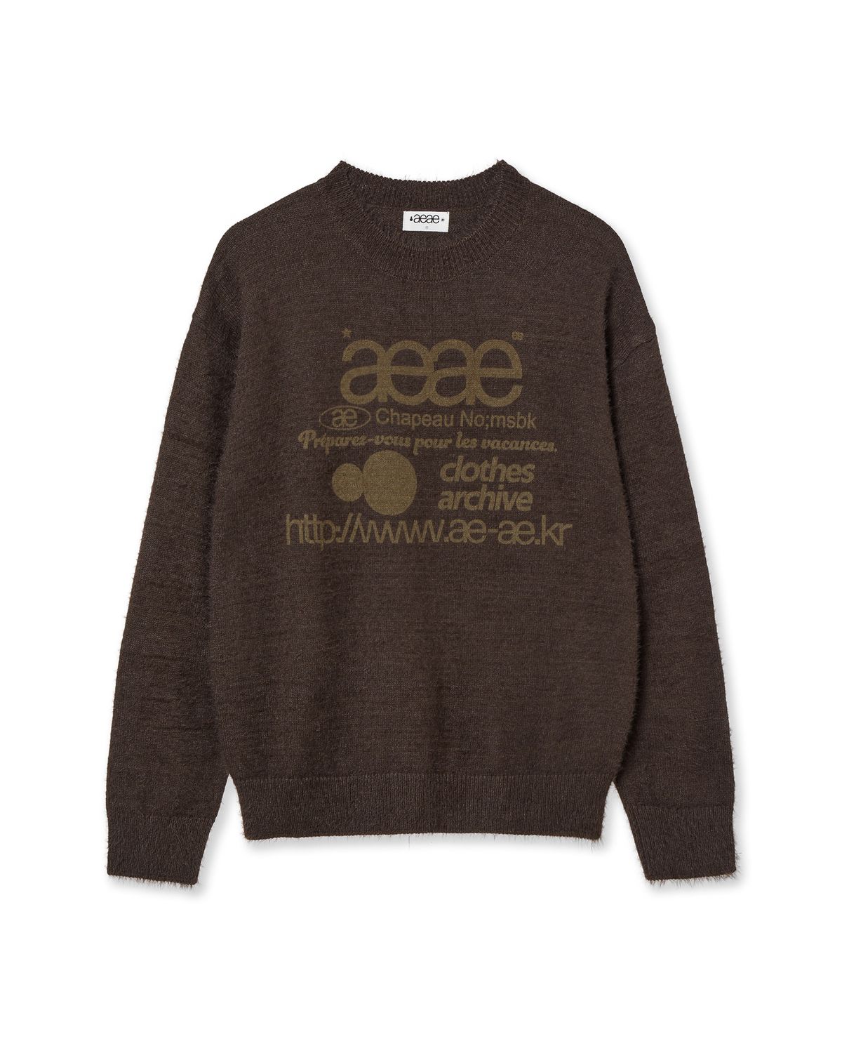 에이이에이이(AEAE) WEB LOGO HAIRY KNIT [BROWN]