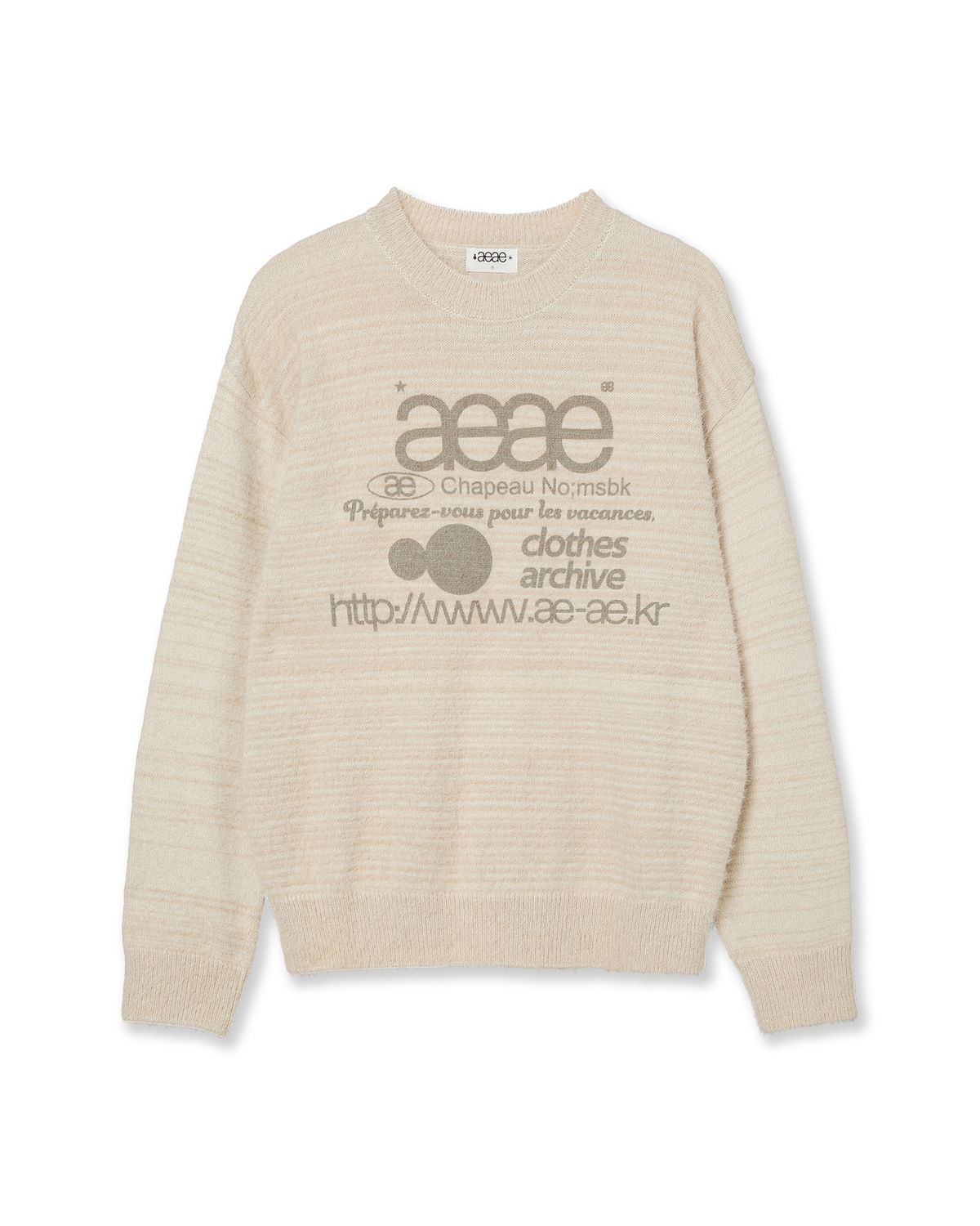 에이이에이이(AEAE) WEB LOGO HAIRY KNIT [IVORY]